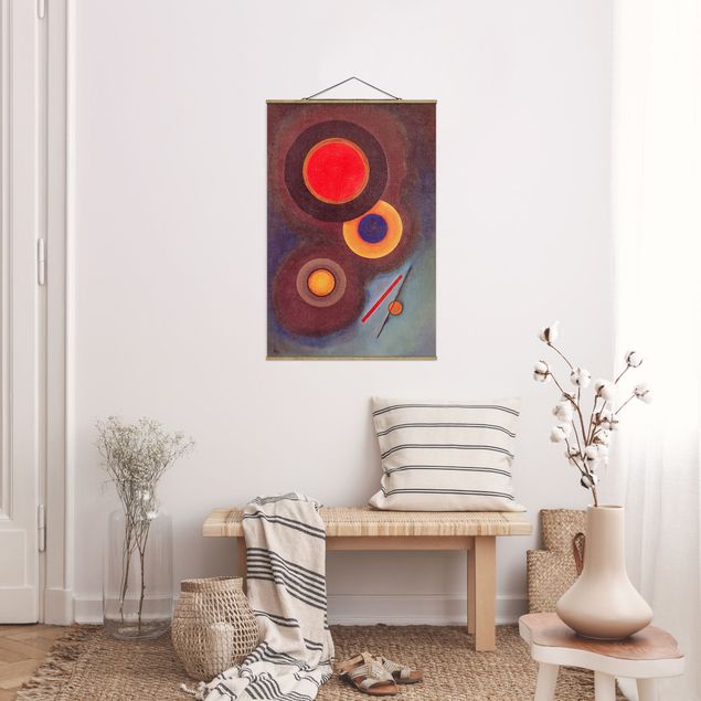 Foto su tessuto da parete con bastone - Wassily Kandinsky - cerchi e linee - Verticale 3:2