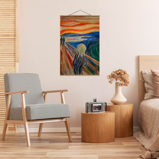 Foto su tessuto da parete con bastone - Edvard Munch - L'urlo - Verticale 3:2