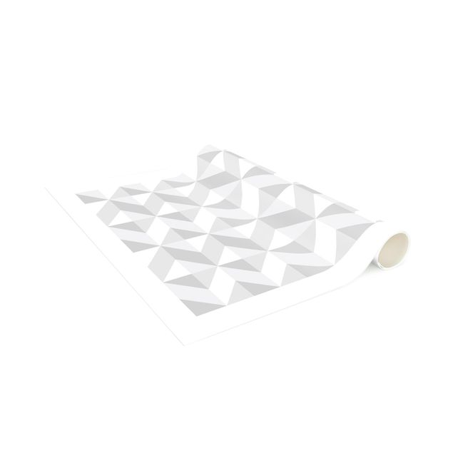 Tappeto salotto moderno grigio Effetto 3D geometrico con cornice