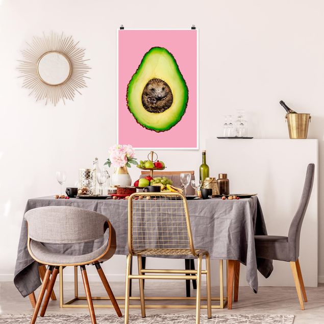 Poster - Jonas Loose - Avocado Con Hedgehog - Verticale 3:2
