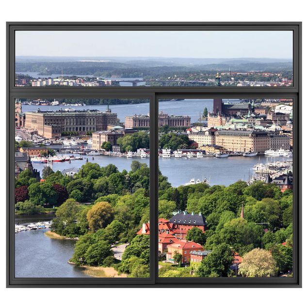 Trompe l'oeil adesivi murali - Finestra su Stoccolma