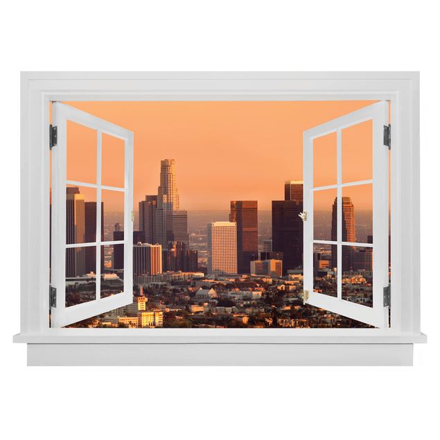 Trompe l'oeil adesivi murali - Finestra aperta su Los Angeles