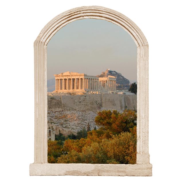 Trompe l'oeil adesivi murali - Finestra su acropoli