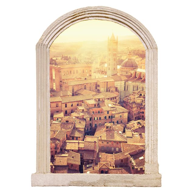 Trompe l'oeil adesivi murali - Finestra su Siena