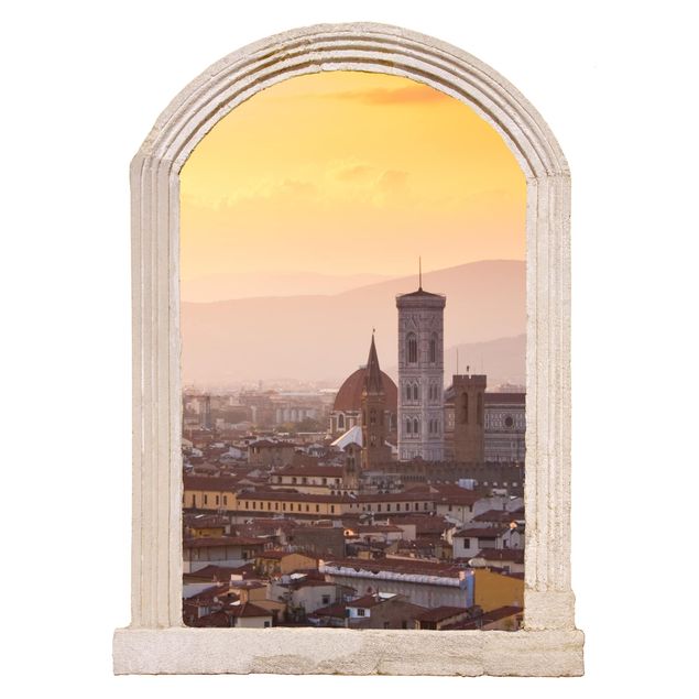 Trompe l'oeil adesivi murali - Finestra su Firenze