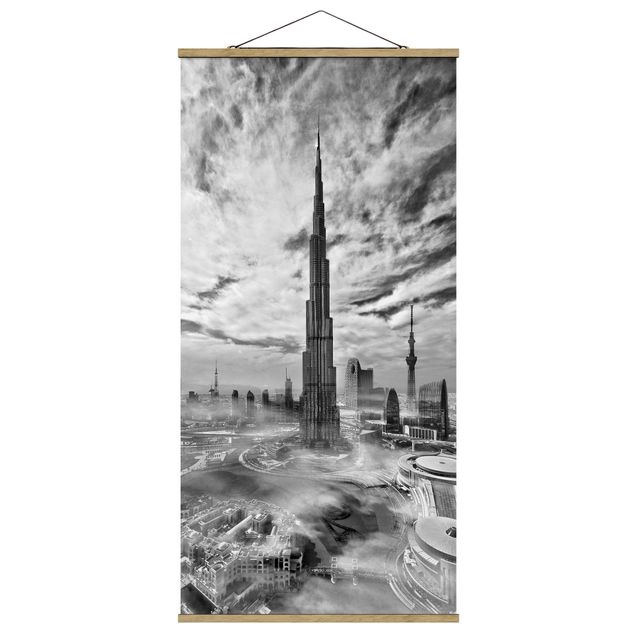 Quadro su tessuto con stecche per poster - Dubai Super Skyline - Verticale 2:1