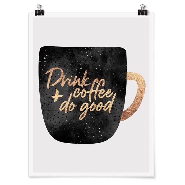 Poster - Bere caffè, fare del bene - Nero - Verticale 4:3