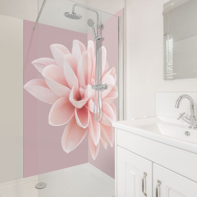 Rivestimento per doccia - Dalia in lavanda rosa e bianca
