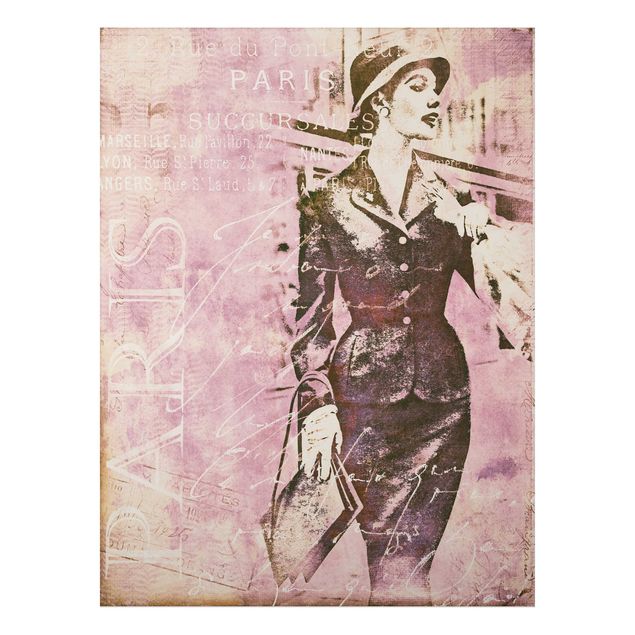 Stampa su alluminio spazzolato - Vintage Collage - Parisienne - Verticale 4:3