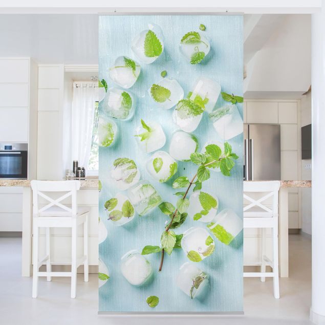 Tenda a pannello - Ice Cubes With Mint Leaves - 250x120cm