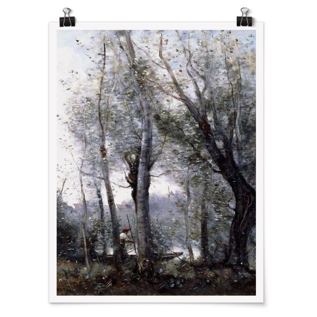 Poster - Jean-Baptiste-Camille Corot - A River Boatman - Verticale 4:3