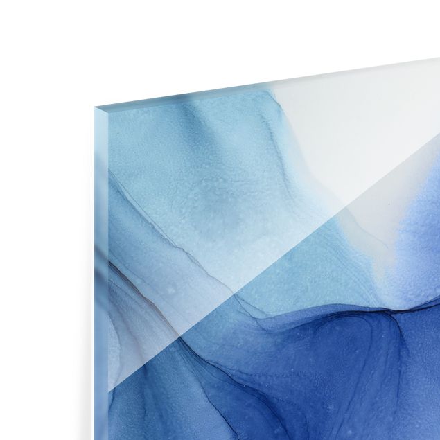 Paraschizzi in vetro - Mélange di inchiostro blu - Formato orizzontale 2:1
