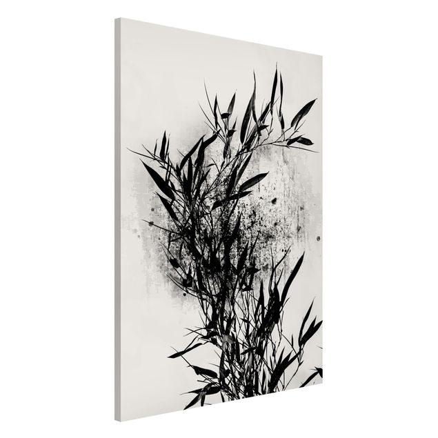 Lavagna magnetica per ufficio Mondo vegetale grafico - Bambù nero