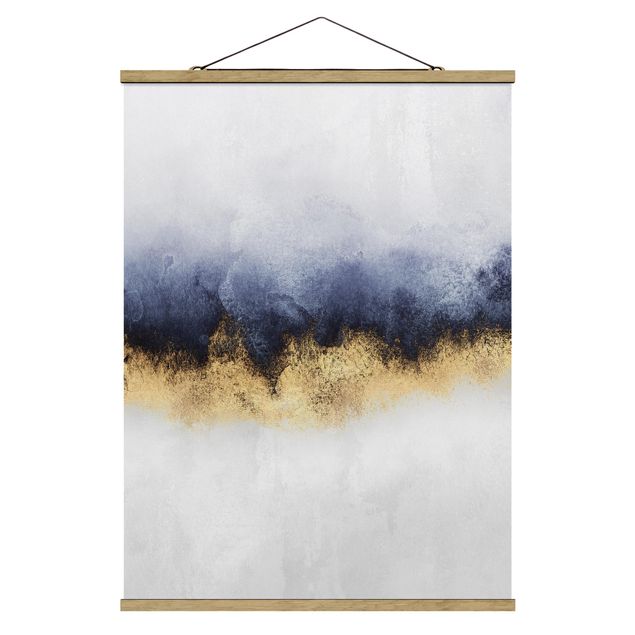 Foto su tessuto da parete con bastone - Elisabeth Fredriksson - Cielo nuvoloso con oro - Verticale 4:3