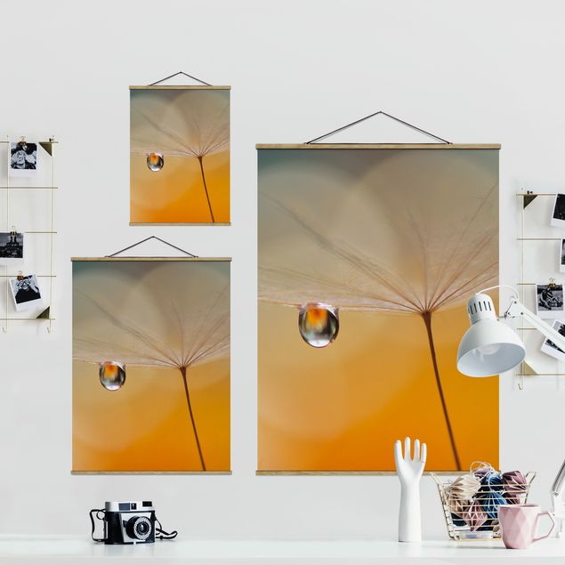 Foto su tessuto da parete con bastone - Dandelion In Arancione - Verticale 4:3