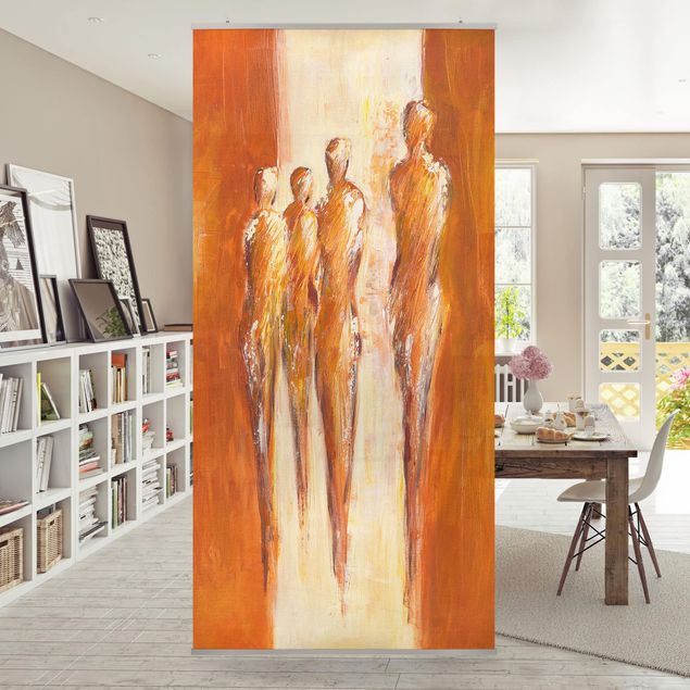 Tenda a pannello - Petra Schüßler - Four Figures In Orange 02 - 250x120cm