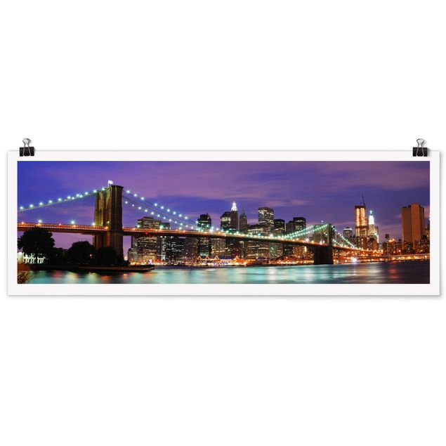Poster - Ponte di Brooklyn a New York City - Panorama formato orizzontale