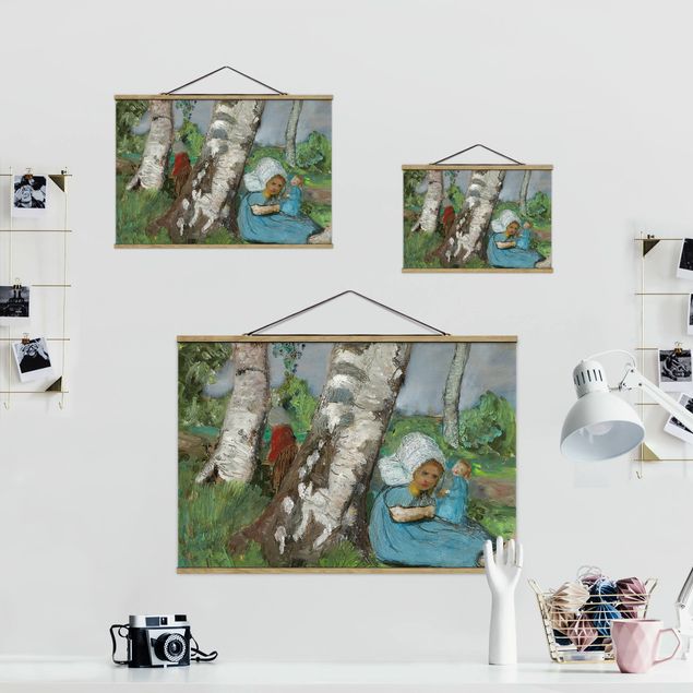 Foto su tessuto da parete con bastone - Paula Modersohn-Becker - Bambino con la bambola - Orizzontale 2:3