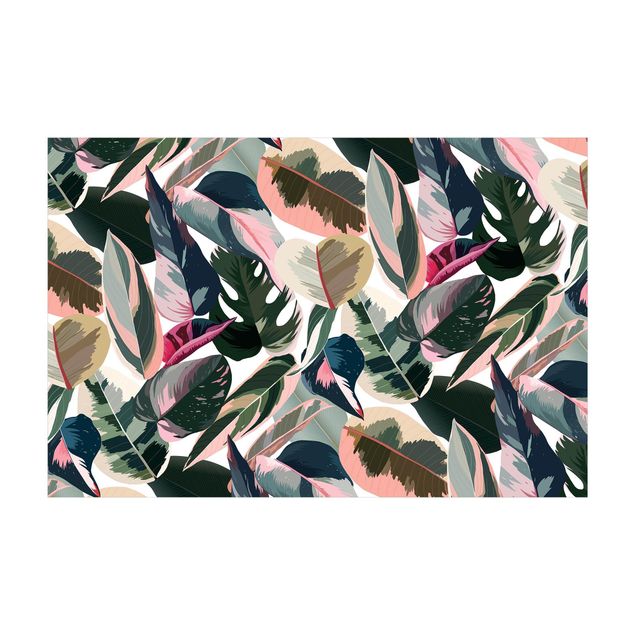 Tappeti multicolor Motivo tropicale rosa XXL