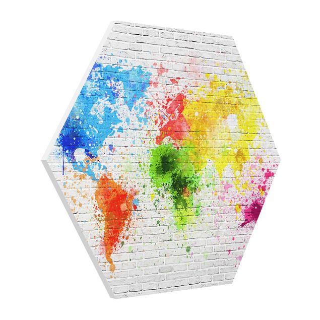 Esagono in forex - Bianco muro di mattoni Mappa del mondo