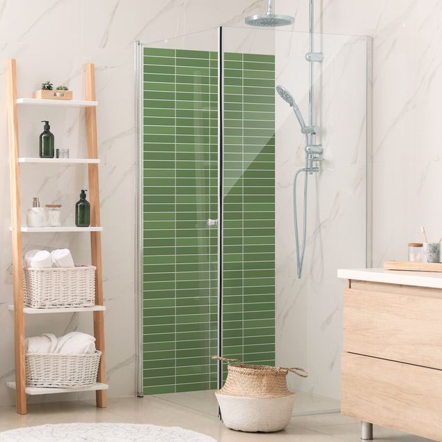 Rivestimenti per doccia alluminio dibond Piastrelle stile metropolitana - Verde