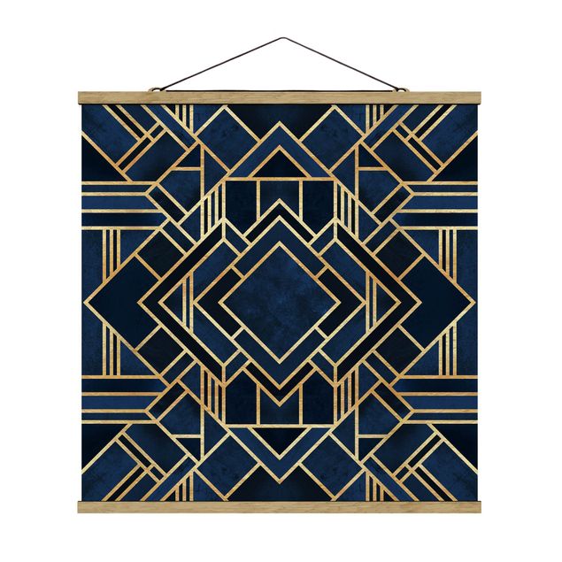 Quadro su tessuto con stecche per poster - Elisabeth Fredriksson - Art Deco oro - Quadrato 1:1
