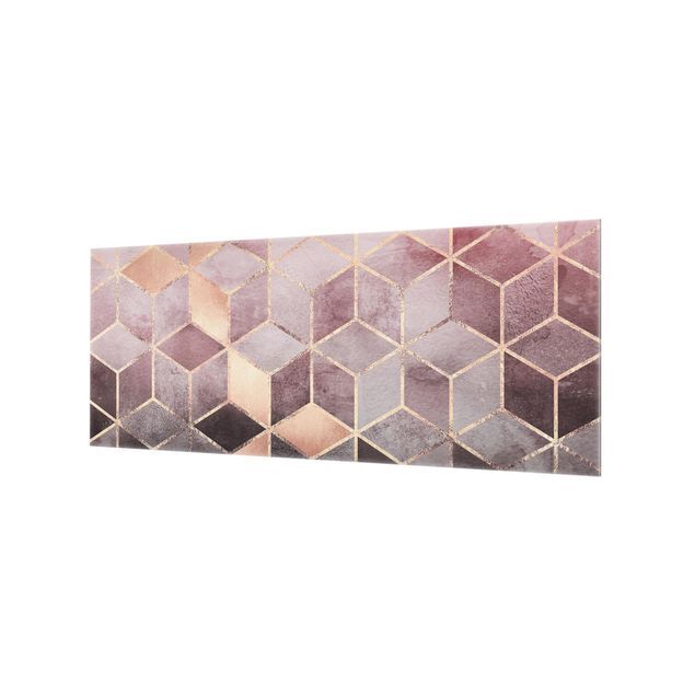 Paraschizzi in vetro - Pink Gray Golden Geometry