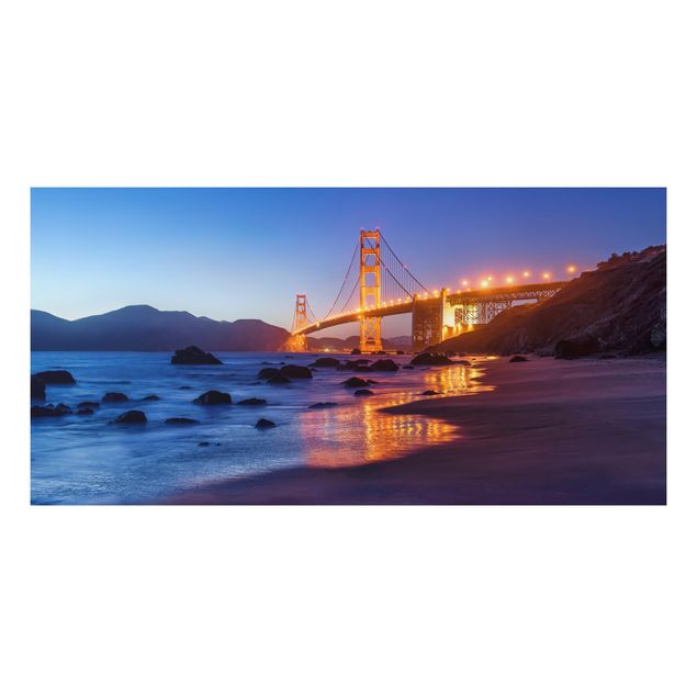 Stampa su alluminio - Golden Gate Bridge all'alba