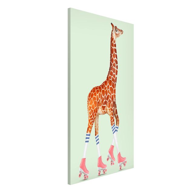 Quadri animali Giraffa con pattini a rotelle
