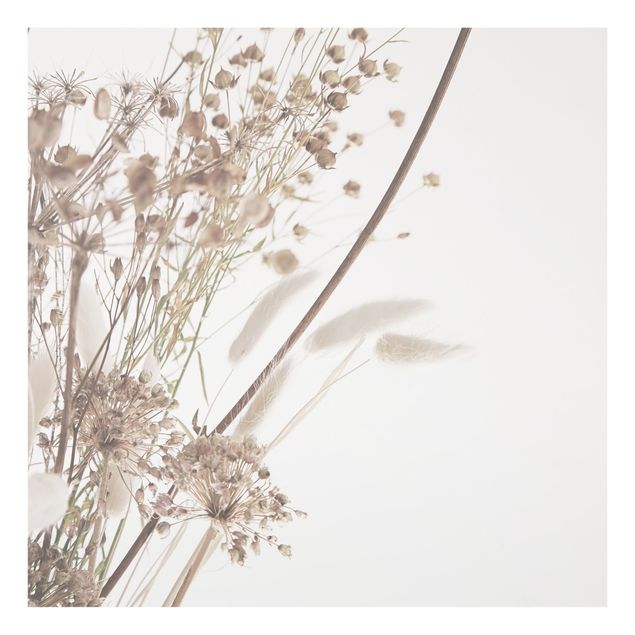 Paraschizzi in vetro - Bouquet di erba ornamentale e fiori - Quadrato 1:1