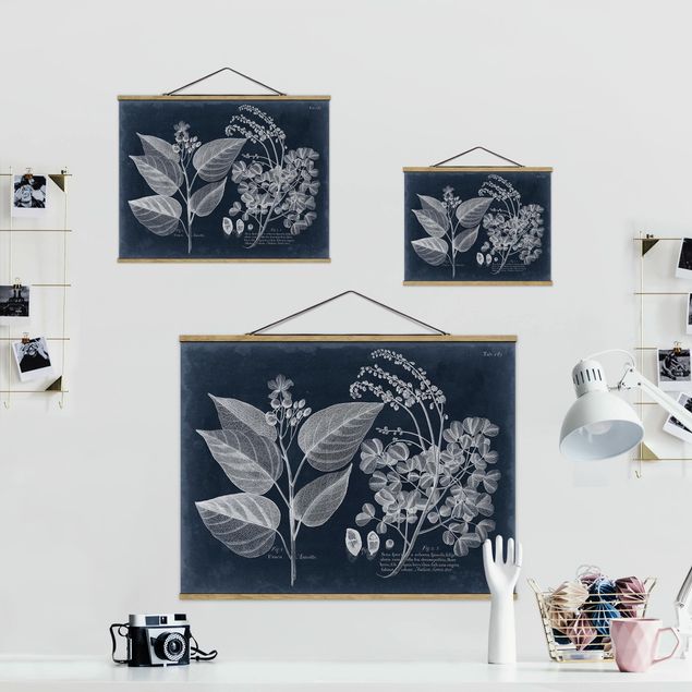 Foto su tessuto da parete con bastone - Foliage Dark Blue - Annotto - Orizzontale 3:4