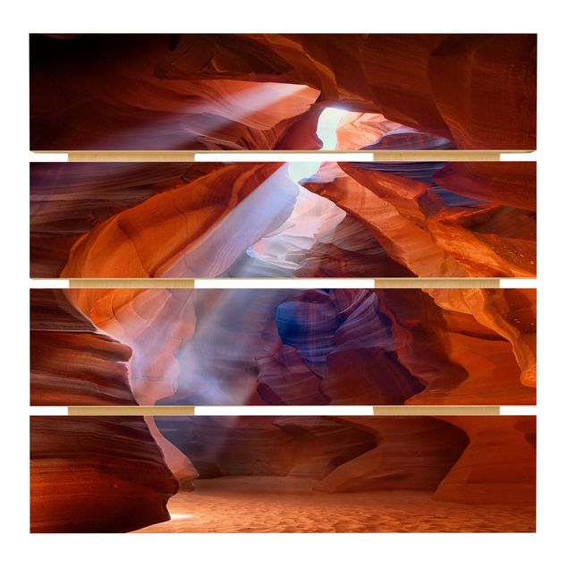 Stampa su legno - Giochi di luce in Antelope Canyon - Quadrato 1:1
