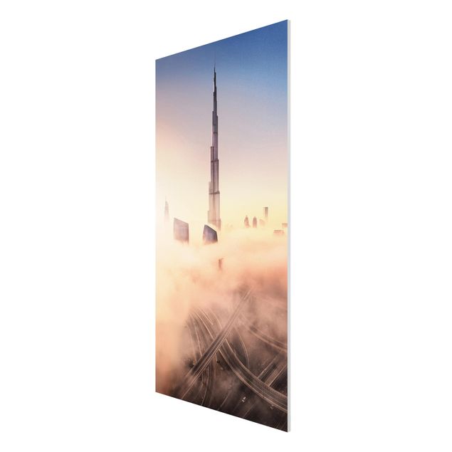 Quadro in forex - Heavenly skyline di Dubai - Verticale 1:2