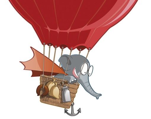 Adesivo murale Flying Farm Balloon-Elephant