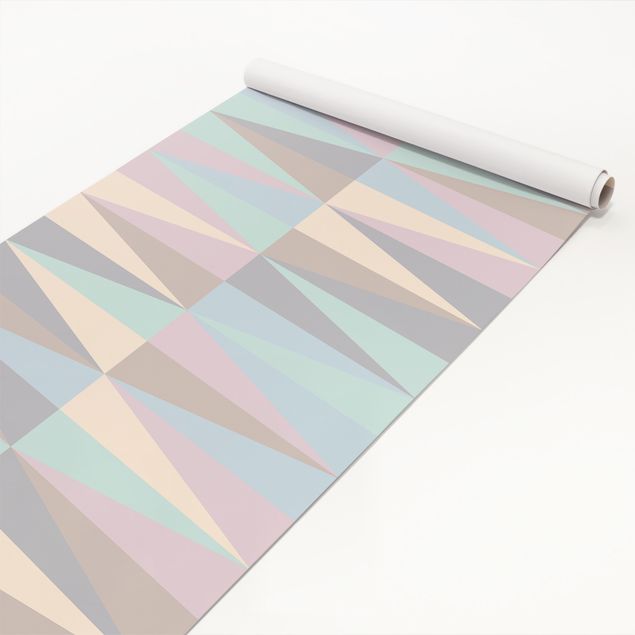 Carta Adesiva per Mobili - Triangoli in colori pastello