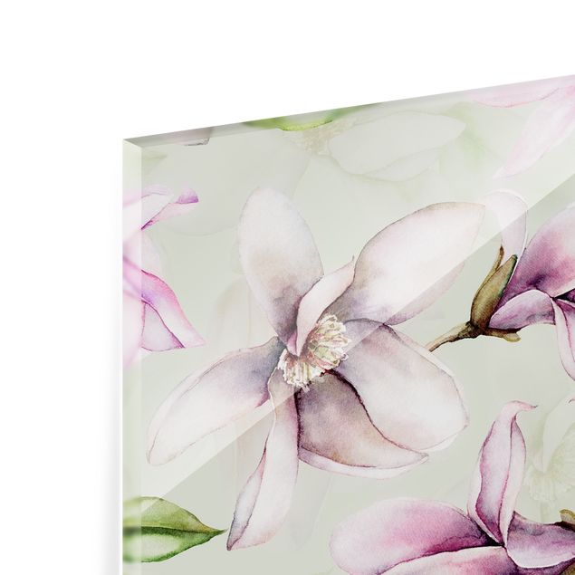 Paraschizzi - Illustrazione di magnolia su verde menta