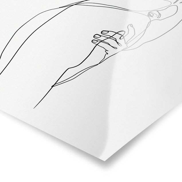 Poster - Line Art Nudo spalla Bianco e nero - Quadrato 1:1