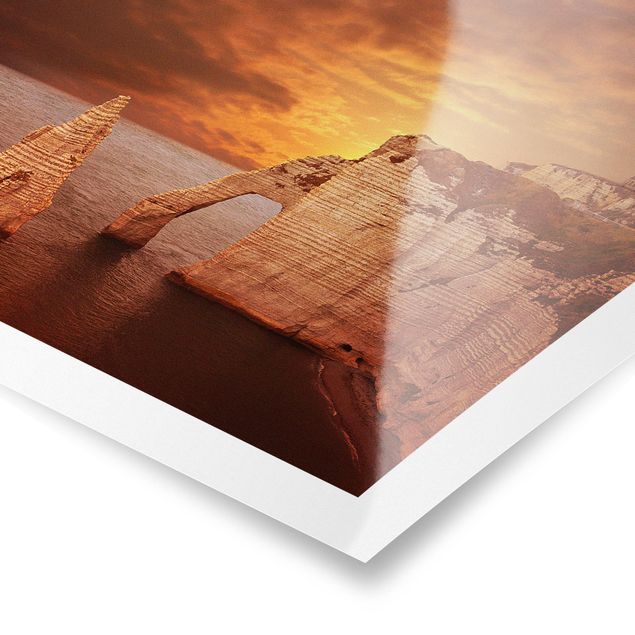 Poster - Etretat Sunset Cliffs - Quadrato 1:1