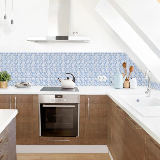 Rivestimenti cucina di plastica Piastrelle mosaico azzurro