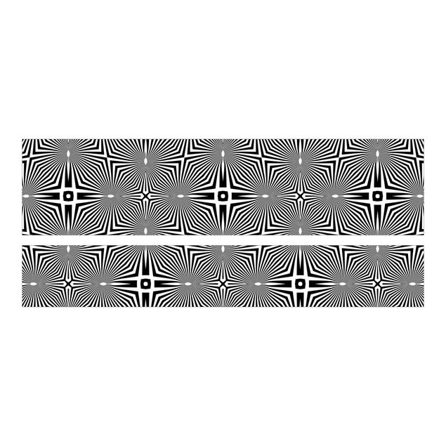 Carta adesiva per mobili IKEA - Malm Letto basso 180x200cm Abstract ornament black and white