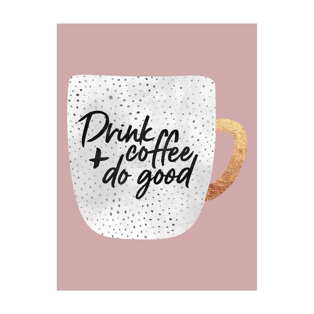Tappeti antracite Drink Coffee, Do Good - Bianco