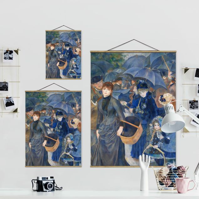 Foto su tessuto da parete con bastone - Auguste Renoir - The Umbrellas - Verticale 4:3