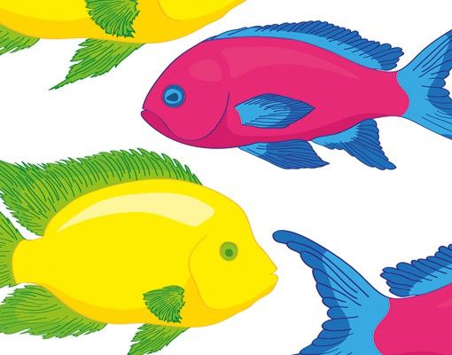 Adesivo murale no.RY29 Shoal Of Colourful Fish