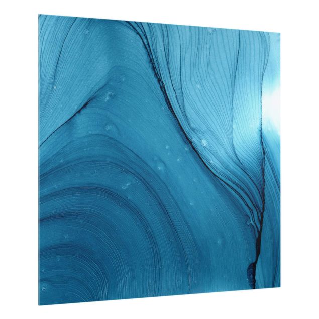 Paraschizzi in vetro - Mélange blu - Quadrato 1:1