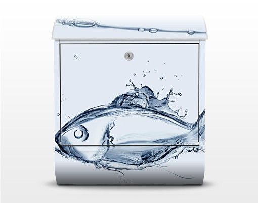 Cassetta postale Liquid Silver Fish 39x46x13cm