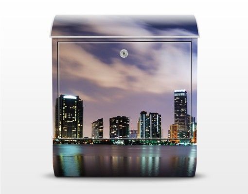 Cassetta postale Miami at Night 39x46x13cm