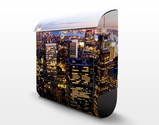Cassetta postale New York Skyline at Night 39x46x13cm
