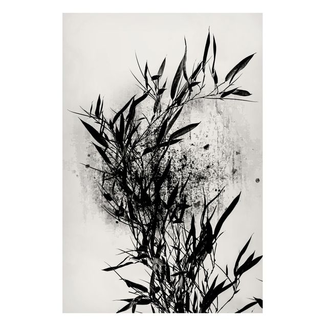Lavagna magnetica nero Mondo vegetale grafico - Bambù nero
