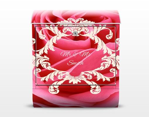 Cassetta postale personalizzata Lustful Pink Rose 39x46x13cm