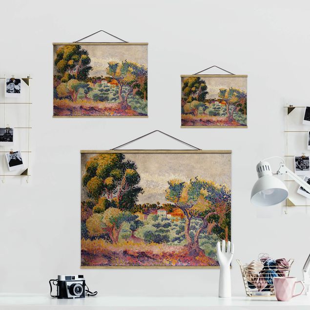 Foto su tessuto da parete con bastone - Henri-Edmond Cross - eucalipto e Olive Grove - Orizzontale 3:4